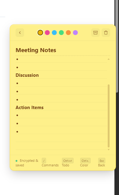 Real /meeting template in stickies.lol